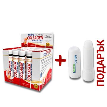 LecoVita Промо комплект Hydro Collagen Multi Active 11000 mg х20 ампули + подарък Балсам за устни