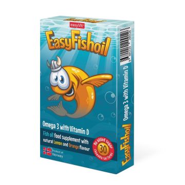 EasyFishoil Рибено масло и витамин D х30 таблетки за дъвчене EesyVit