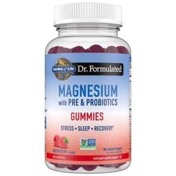 Dr. Formulated Магнезий с пробиотици, с вкус малина х60 желирани таблетки Garden of Life