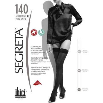Segreta 140 Дамски чорапи със средна компресия, без пръсти, цвят Бежов, размер 1 Segreta Autoreggente Punta Aperta AF 140 DEN