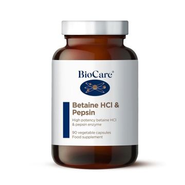 Betaine HCl & Pepsin Бетаин хидрохлорид и пепсин x90 капсули, Biocare