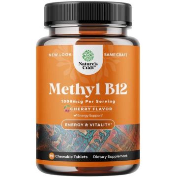 Витамин B12 метилкобаламин х90 дъвчащи таблетки Nature's Craft