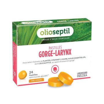 Таблетки за смучене за гърло и ларинкс x24 броя, Olioseptil