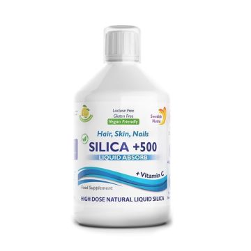 Silica 500+ Силиций за красиви коса, кожа и нокти x500 мл, Swedish Nutra