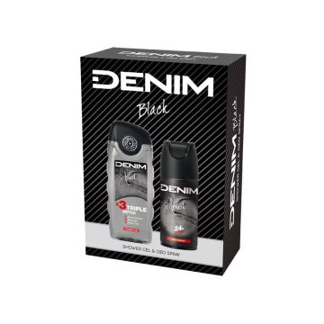 Denim Black Промо комплект за мъже Енергизиращ душ гел за тяло и Део спрей