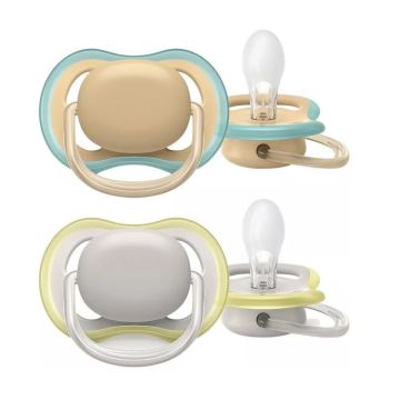 Avent Ultra Air Ортодонтична залъгалка силикон за деца от 0 до 6 месеца x2 броя