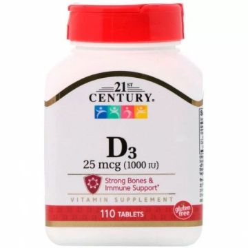 Витамин D3 25mcg (1000IU) х110 таблетки 21st Centuty