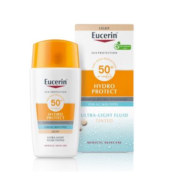 Eucerin Hydro Protect Оцветен слънцезащитен флуид за лице SPF50+  х50 мл, Light