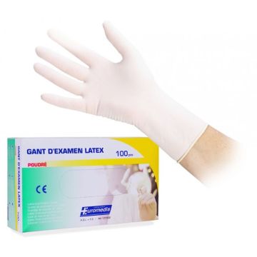 Латексови ръкавици с талк XL х100 броя Euromedis