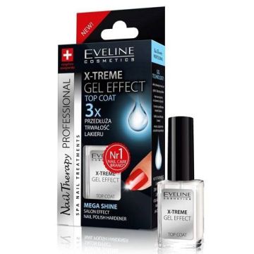 Eveline Nail Therapy Professional X-treme Gel Effect Топ лак за нокти с гел ефект х12 мл