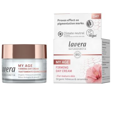 Lavera My Age Стягащ дневен крем за лице с био хибискус и растителни серамиди x50 мл