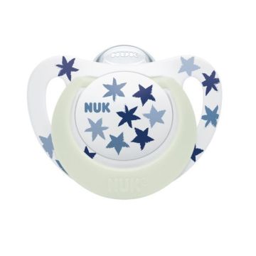 Nuk Night Star Залъгалка със силиконов биберон 6 - 18 месеца x1 брой - 736752