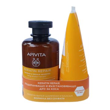 Apivita Keratin Repair Подхранващо и възстановяващо ДУО за коса с мед и кератин