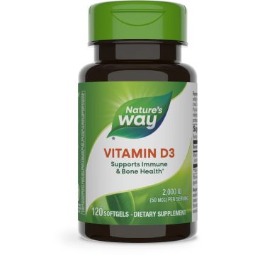 Витамин D3 2000 IU x 120 софтгел капсули Nature's Way