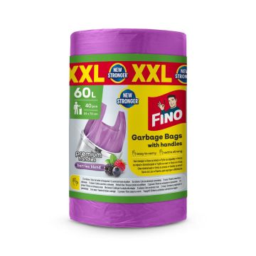 Fino Premium Handles Торби за смет с дръжки, ароматизирани 60 литра x40 броя