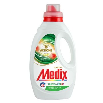 Medix 6 Action White and Color Kонцентриран перилен препарат за бяло и цветно пране x 1100 мл, 20 пранета