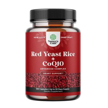 Червен ориз (дрожди) с CoQ10 за здравето на сърцето х120 капсули Nature's Craft