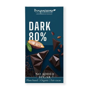 Benjamissimo Dark 80% Био веган натурален шоколад без добавена захар х60 грама