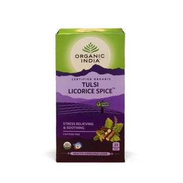 Tulsi Licorice Spice Индийски био чай Сладък корен x18 филтърни торбички Organic India