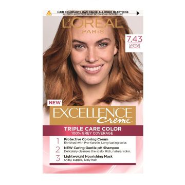 Loreal Paris Excellence Creme Крем Боя за Коса N7.43 Golden Copper Blonde