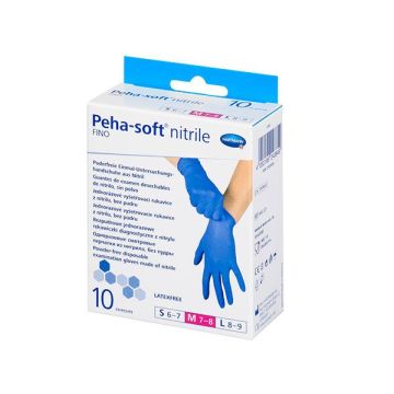 Peha Soft Nitrile Fino Еднократни ръкавици от нитрил без талк и латекс размер М х10 броя