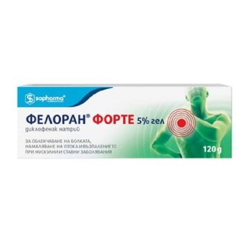 Фелоран Форте 5% Гел при болка и възпаление в сухожилията х120 грама Sopharma