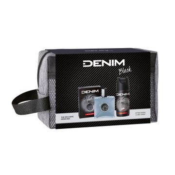 Denim Black Промо комплект за мъже Лосион за след бръснене, Дезодорант и подарък Чанта