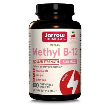 Methyl B-12 Метилкобаламин (метил B-12) с вкус на череша, 500 мкг x100 дражета, Jarrow