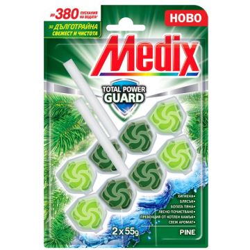 Medix WC Fresh Drops Pine Твърдо тоалетно блокче с аромат на бор 2x55 грама