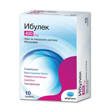 Ибулек при температура и болки 400мг x10 сашета Adipharm