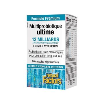 Ultimate Мулти пробиотик 12 щама, 12 млрд. активни пробиотици х60 V-капсули Natural Factors