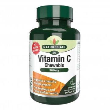 Витамин C 500mg с шипки, биофлавоноиди и ацерола х50 таблетки Natures Aid