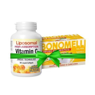Промо комплект Антиоксидантна защита Липозомен витамин C 500 mg + Подарък чай Bonomelli