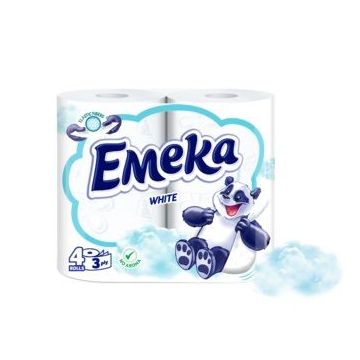 Emeka White Трипластова тоалетна хартия без аромат х4 броя