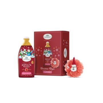 L' Angelica Christmas Magic Комплект за тяло с аромат на ябълка и гъба за баня