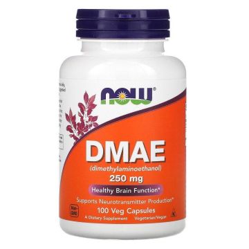 DMAE За фокуса и концентрацията 250 мг х100 капсули Now Food