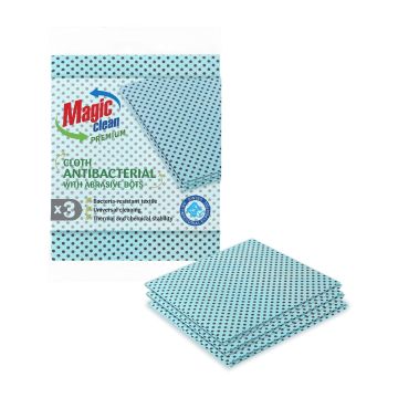 Magic Clean Premium Антибактериални кърпи с абразивни точки x3 броя