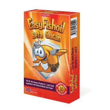EasyFishoil Beta Glucan Рибено масло с Бета глюкан х30 таблетки за дъвчене EesyVit