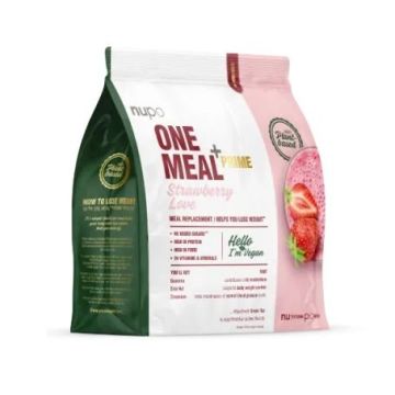 Nupo One Meal+Prime Веган Заместител на хранене Ягода x360 грама