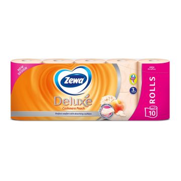 Zewa Deluxe Cashmere Peach Тоалетна хартия с аромат на праскова x10 броя