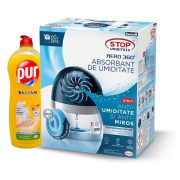 Ceresit Stop Промо комплект Aero 360 Влагоабсорбатор за баня 2в1 и Pur Balsam Calendula Препарат за съдове