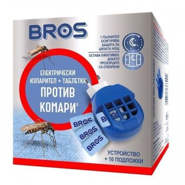 Bros Елекрически изпарител + 10 таблетки против комари