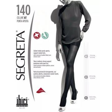 Segreta Punta Aperta 140 Дамски чорапогащник с отворен пръст със средно-силна компресия, размер 5 х1 брой