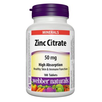 Цинк цитрат 50 мг х180 таблетки Webber Naturals