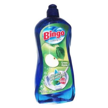 Bingo Green Apple Почистващ препарат за съдове с аромат на ябълка x500 мл