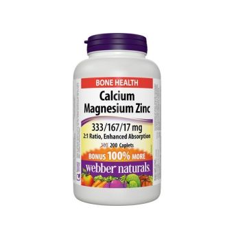 Калций, магнезий и цинк х200 таблетки Webber Naturals