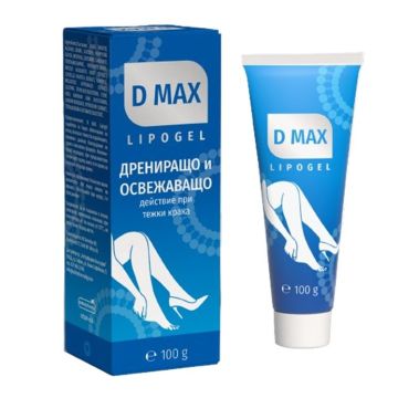 Д Макс липогел при уморени и тежки крака х100 мл Naturpharma