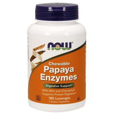 Папая Ензими за добро храносмилане х180 дъвчащи таблетки Now Foods