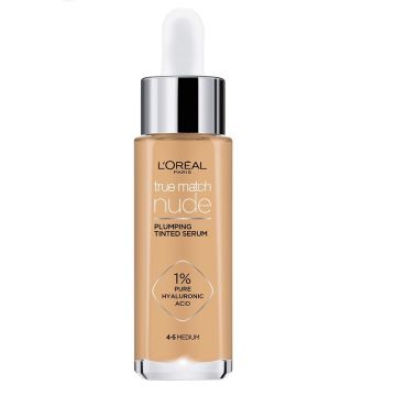 Loreal Paris True Match Nude Plumping Тониращ серум за лице с хиалуронова киселина, 4-5 Medium