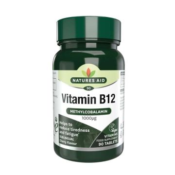 Витамин B-12 метилкобаламин, 1000 mcg x90 таблетки, Natures Aid